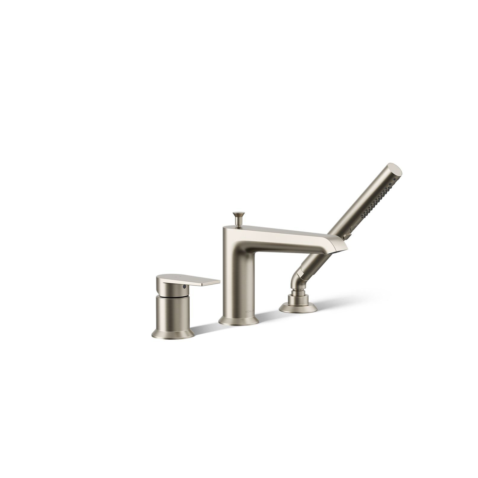 Hint Single-Handle Deck-Mount Bath Faucet With Handshower, Vibrant Brushed Nickel