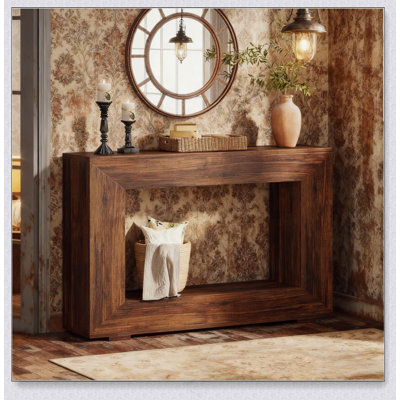 47 Inches Wooden Console Table, Narrow Long Wood Sofa Table, Living Room Table Entryway Console Table