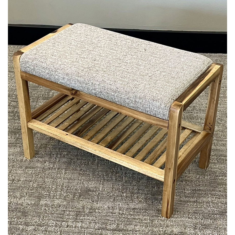 Acacia Padded Bench, Natural