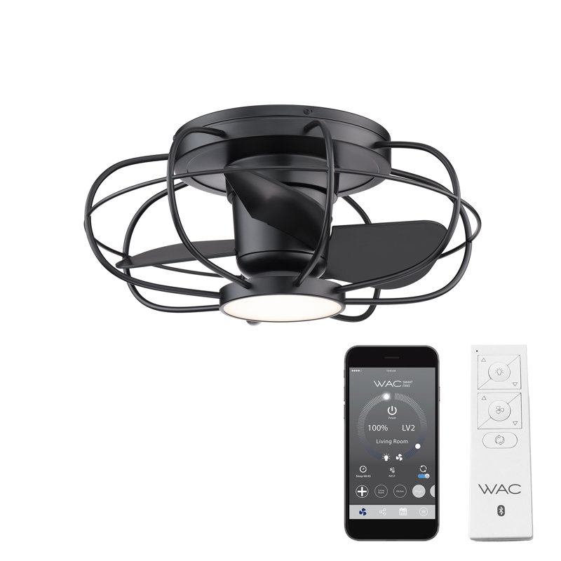 22'' Ceiling Fan with LED Lights, Black