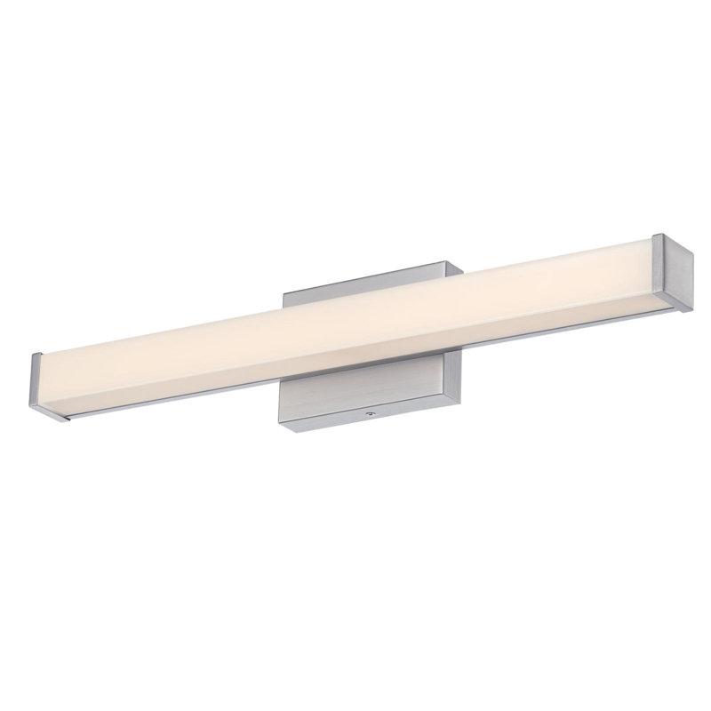 15 Watt LED Indoor Vanity Lighting, Color Temperature Selection, Brushed Nickel, Frosted Acrylic