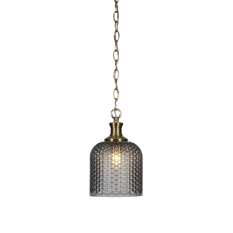 Luminaire suspendu à chaîne 1 lumière Zola, Laiton