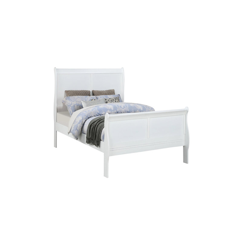 Lit simple en bois massif blanc pour chambre à coucher, style, pieds de support, anglais, conception de base requise, indispensable