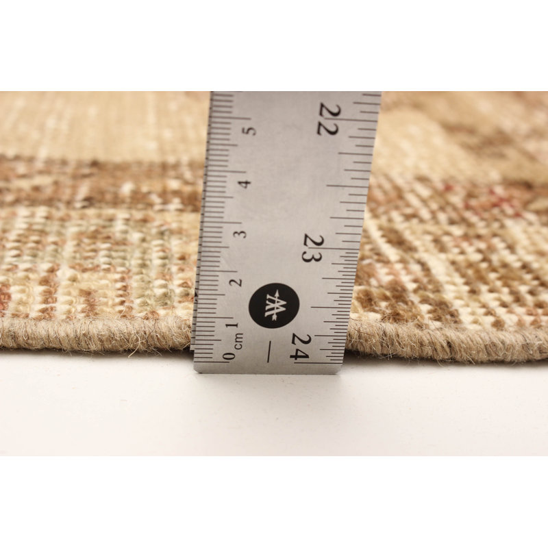 Tapis kaki clair noué à la main One Of Kind Antalya 2 pi 11 po x 14 pi 1 po
