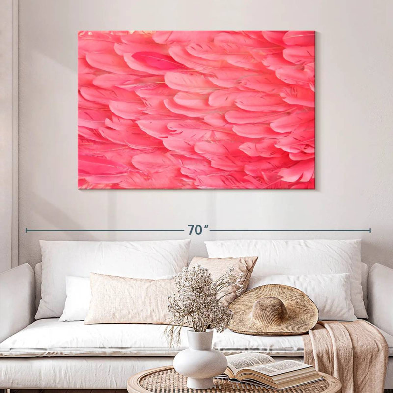 Plumes de flamant rose Crowle, H 32 po x l 48 po