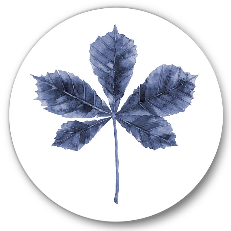 Bleu marine, feuille de châtaignier bleu marine, H 29 po x l 29 po x P 1 po