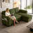 L-shape 81" Wide Space-Saving Sleeper Sofa Upholstered Pull-out Sofa Bed-530708309