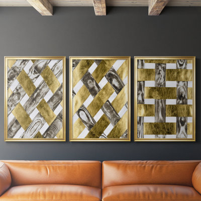 End Grain Weave I - Toile tendue avec châssis sur mesure - 3 pièces