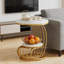 Table de chevet, table de bout, table d'appoint ronde avec tablette
