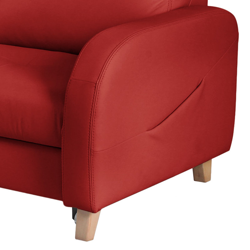 Alvaretta Leather Corner Sofa with Sleeping Function and Underseat Storage , Left Hand Facing, Red