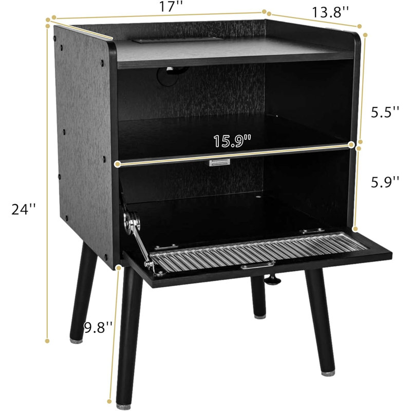 Table de chevet Leggon, Noir
