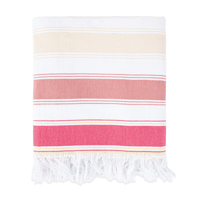Cotton Beach Towel, Yellow/Brown/Red