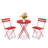3-Piece Bistro Set with Steel Frame, Folding Table & 2 Chairs, Space-Saving Patio Furniture for Outdoor Patio, Balcony or Garden-1026513732