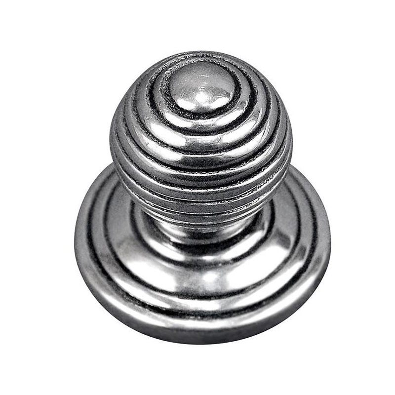 Sanzio Round Knob, 1" H x 1" W x 1.25" D, Vintage Pewter
