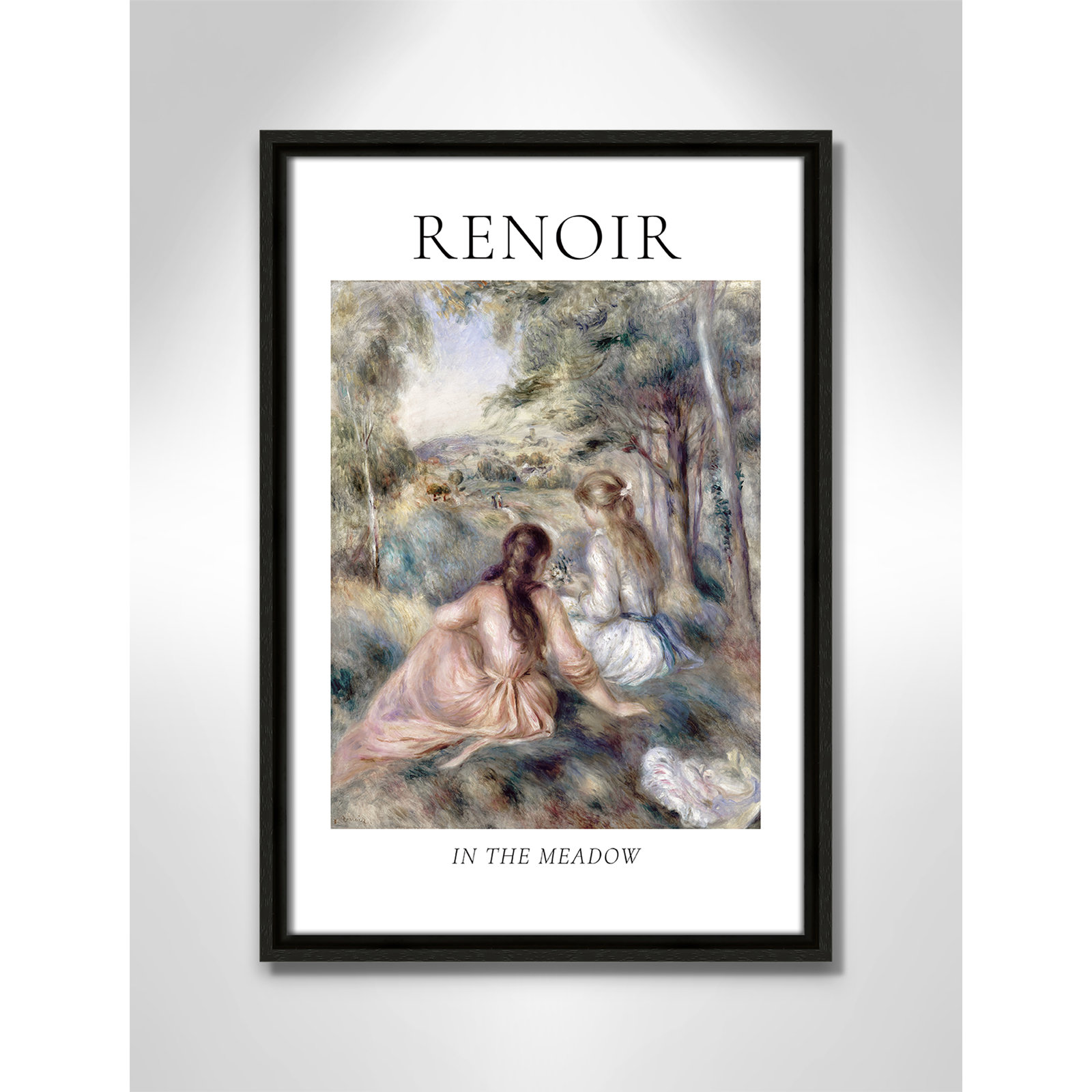 Old Masters Collection "In the Meadow" Print, Espresso Floater Frame, No, 19.5" H x 13.5" W x 2" D
