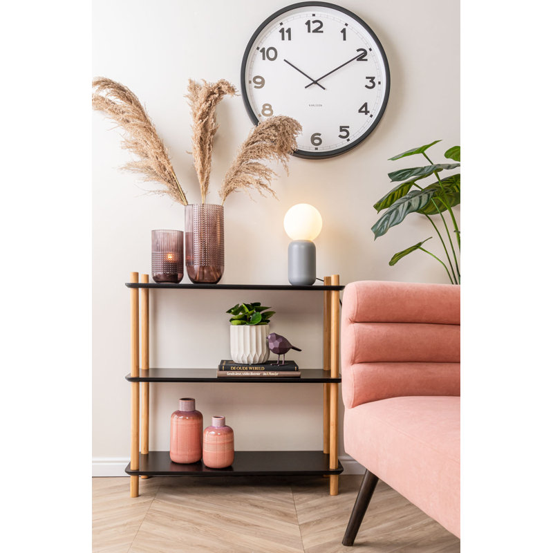 Metal Wall Clock, White, 30cm H x 30cm W x 5cm D