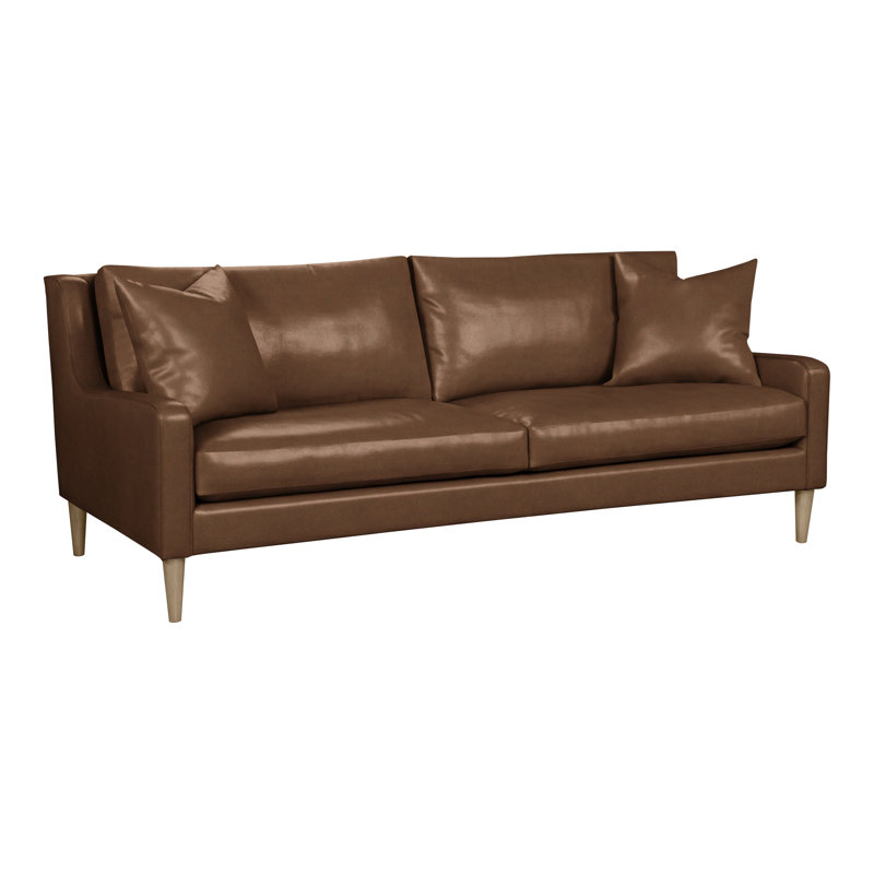 Josie Sofa, Gatsby Brown Sugar Genuine Leather, Hampton