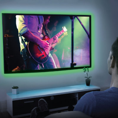 Bande lumineuse réactive à DEL multicolore de 6,5 pi, télécommande