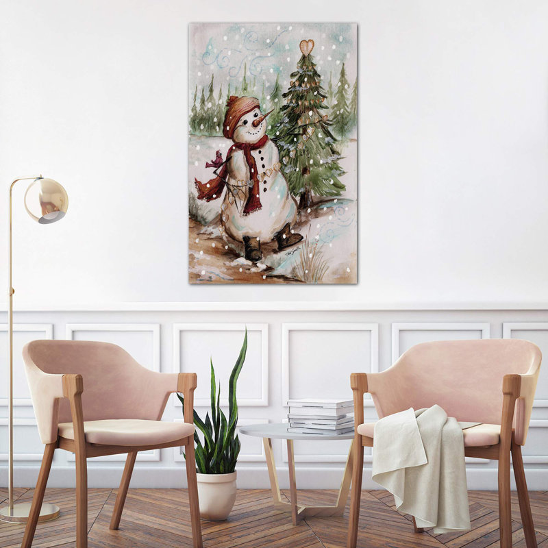 Country Snowman I - Wrapped Canvas Print, 66.04 cm H x 45.72 cm W x 1.91 cm D