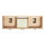 Ensemble de meuble-lavabo double ovale avec comptoir en quartz blanc Carrara de 66 po Ariel Kellie-105988599