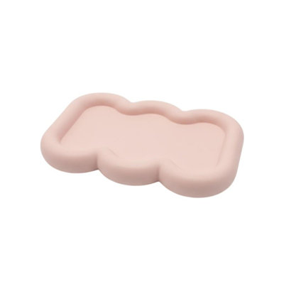 Plateau 7 po en résine rose pâle fait à la main