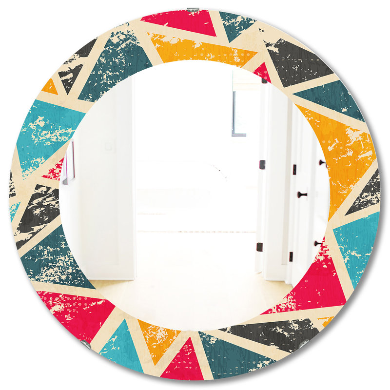 Miroir d'appoint moderne triangulaire Colourfields 29, H 31,5 po x l po