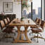 63" Solid Wood Conference Table, Rustic Executive Meeting Desk with Curved Trestle Base, Modern Farmhouse Boardroom Table for 4-6 People