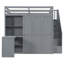 Lit mezzanine avec garde-robe, bureau et tablettes-206848119