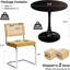 Ensemble de salle à manger rond 3 pièces à économie d'espace 24 po, table avec chaises en rotin-241997467-241997462