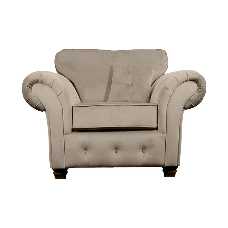 Lila Velvet Chesterfield Chair, Taupe