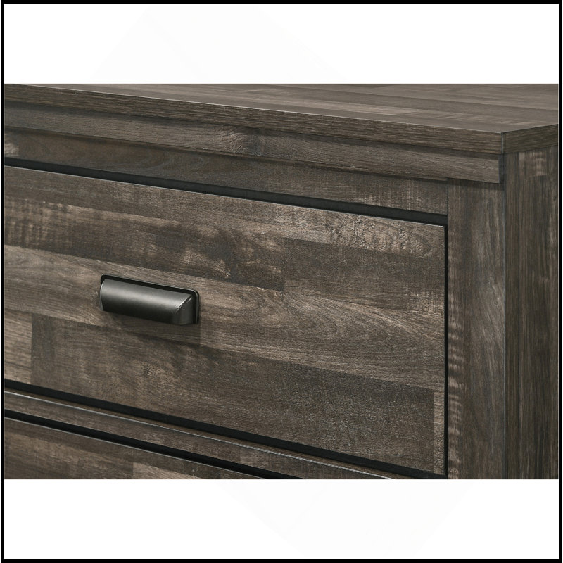 Table de chevet 2 tiroirs Contemporary, Brun