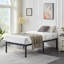 Ensemble de chambre avec lit plateforme et table de chevet en métal 3 pièces Blinni-641607339-641607340
