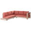 Garden Corner Sofa 5 Seater MARETTIMO Certified Acacia Wood Red-296697903