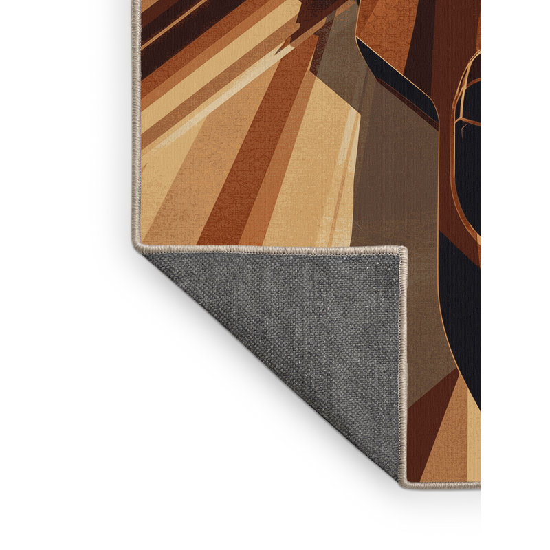 Soft Plush Edingworth Supersonic Jet Airplane Sleek & Chic Modern Geometric Area Rug in Beige – Beige Binding, 2x4