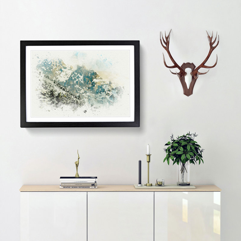The Tatra Mountains in Slovakia in Abstract - Picture Frame Graphic Art Print, 50cm H x 76cm W x 2cm D, Black