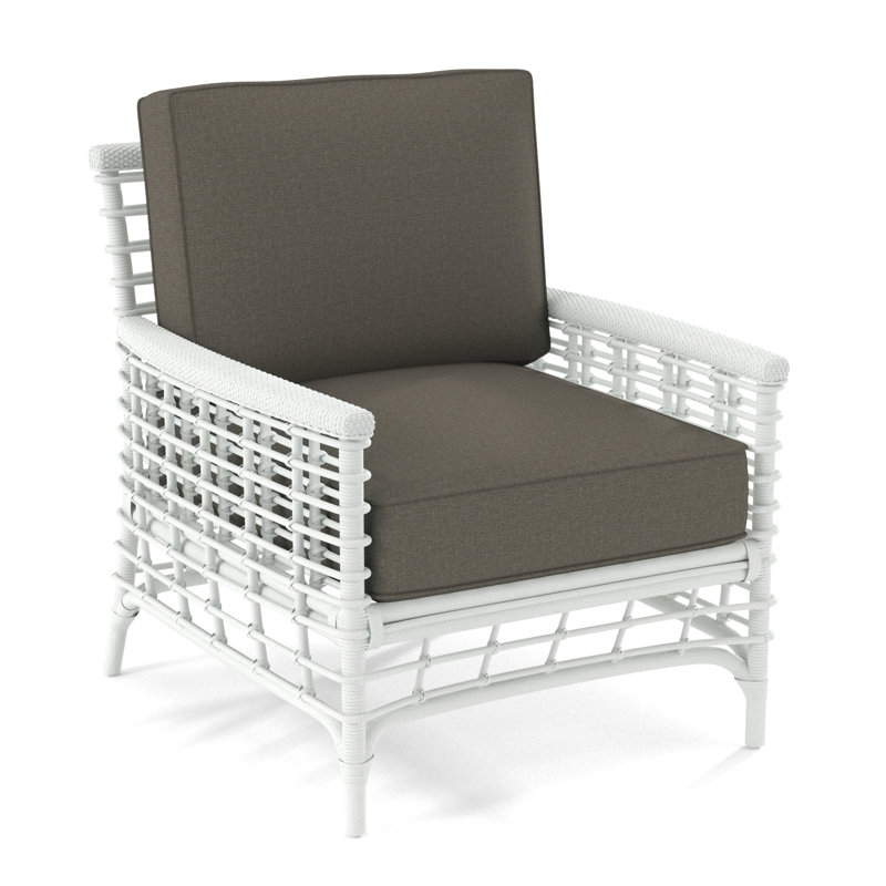 Bridgehampton Armchair, Frost White, Gray Sugar Performance; 0863-84