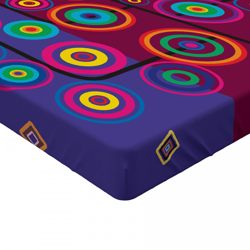 Microfiber Geometric Fitted Sheet, Queen Fitted Sheet