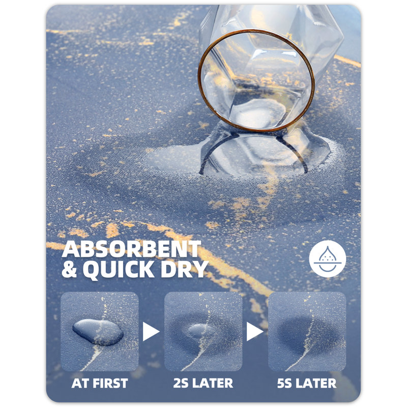 Zowie Non-Slip Bath Rug, 17" W x 43" L, Blue