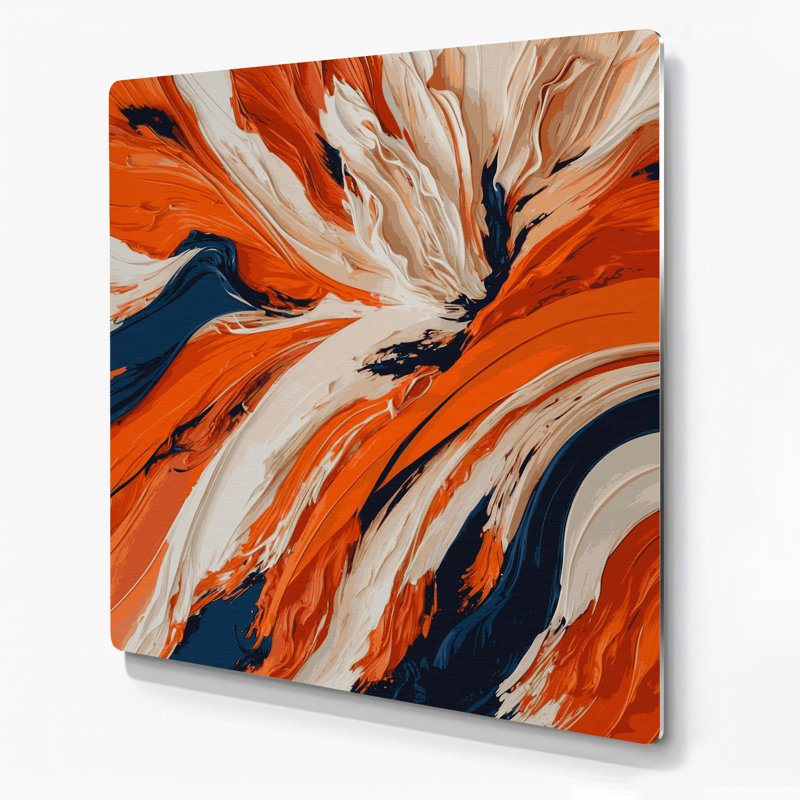 «Lyrical Abstraction 51», art mural en métal brun, H 12 po x l 12 po