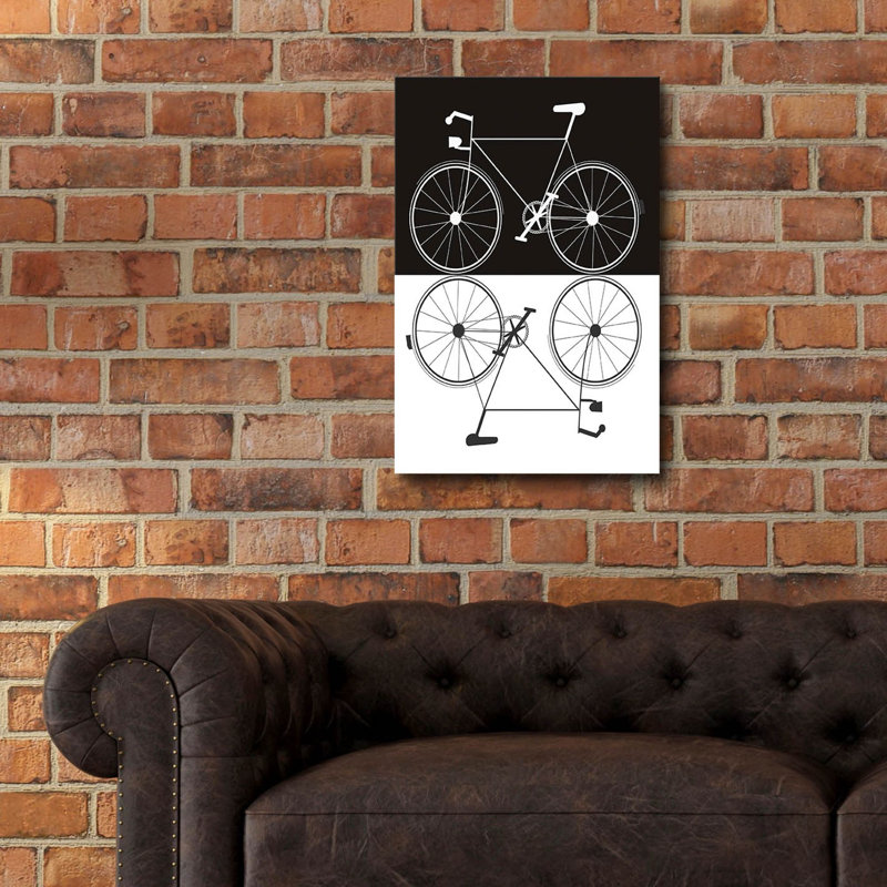 «Two Bikes» par Jan Weiss, art mural en verre acrylique, H 24 po x l 16 po x P 0,2 po