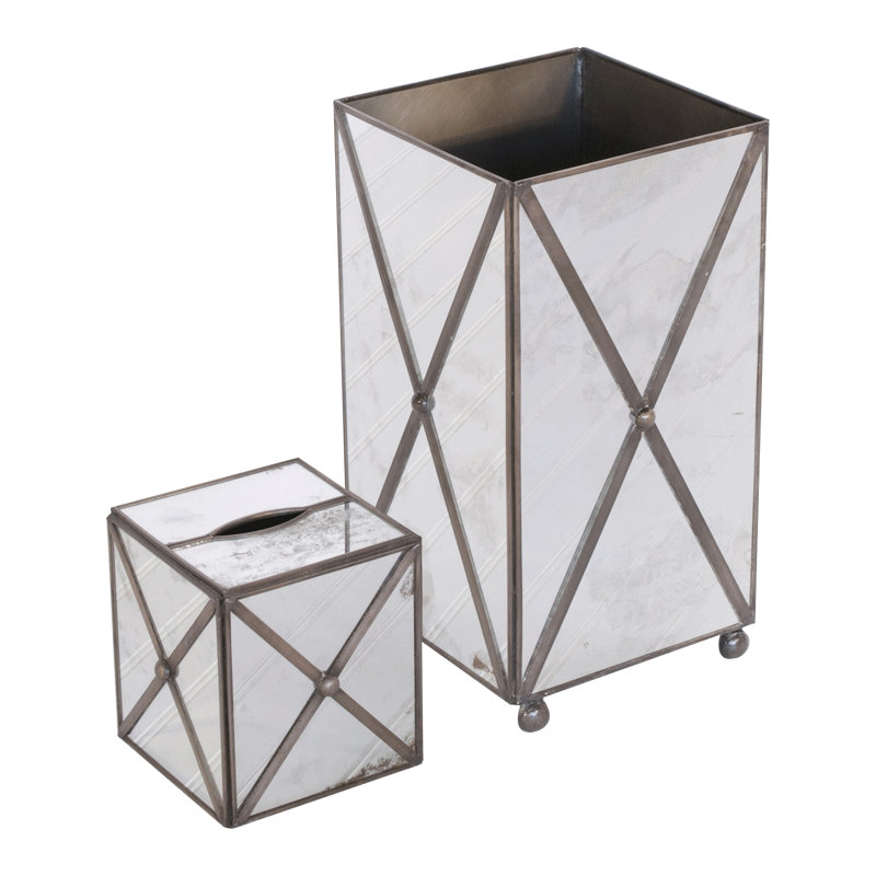 Tissue Box Cover, Antique Mirror