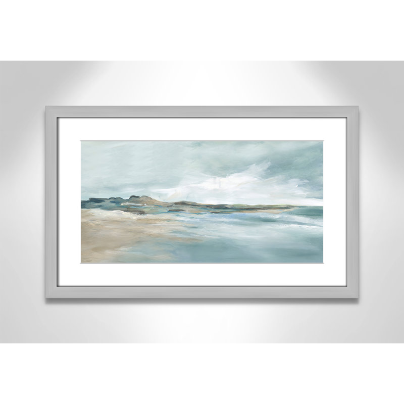Imprimé Sandpoint par Carol Robinson, Argent argent, Reproduction encadrée avec passe-partout, H 13 po x l 21 po x P 1,25 po