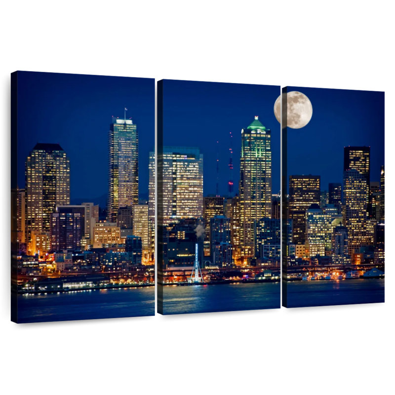 Aime Seattle Nightscape, 28" H x 45" W