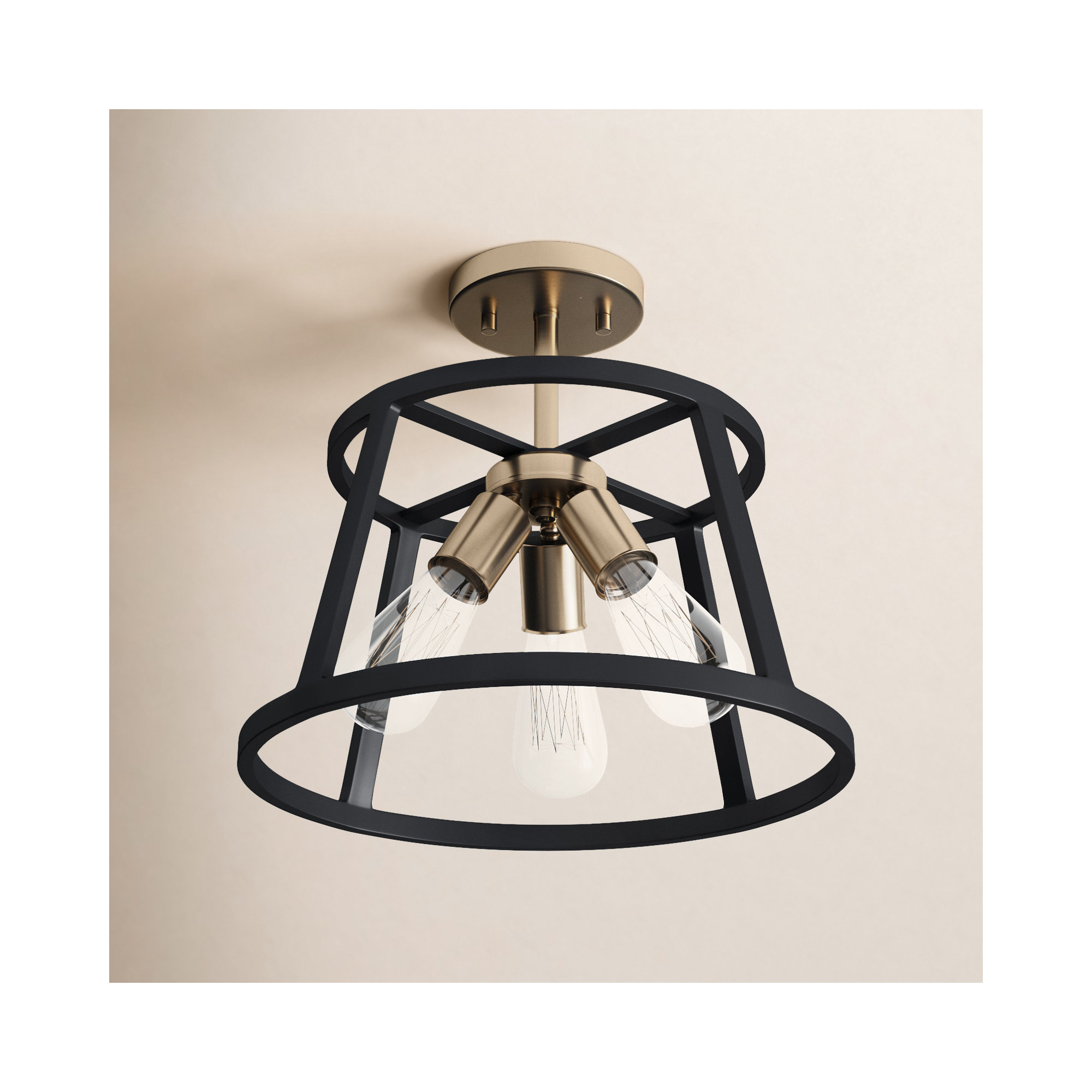 Brielle 3 Light Semi Flush Mount