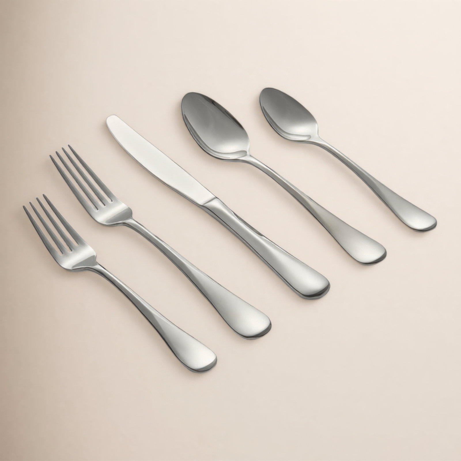 Idaia Stainless Steel Flatware - Set of 20, Steel