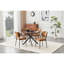 Table de salle à manger pliable ronde Classic Brown avec plateau en panneau de fibres à densité moyenne de 1,58 po d'épaisseur, 4 places assises, largeur de 46 po
