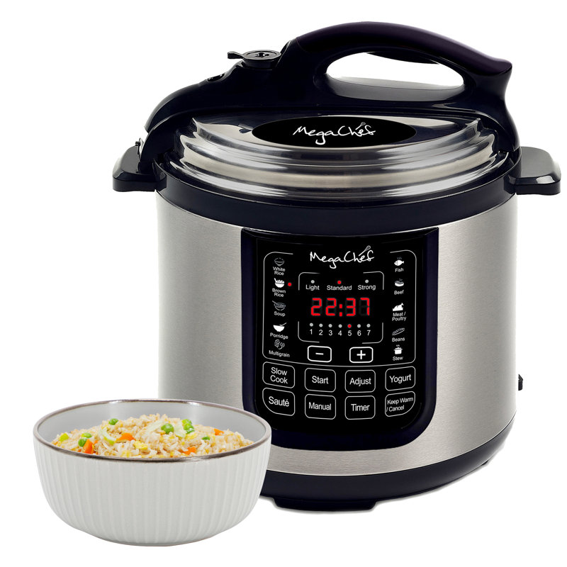 MegaChef 8-Quart Stainless Steel Digital Pressure Cooker