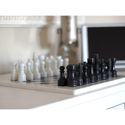 Premium Chess Set - 12 Inch Marble Chess Set with Storage Case by Marble Cultures