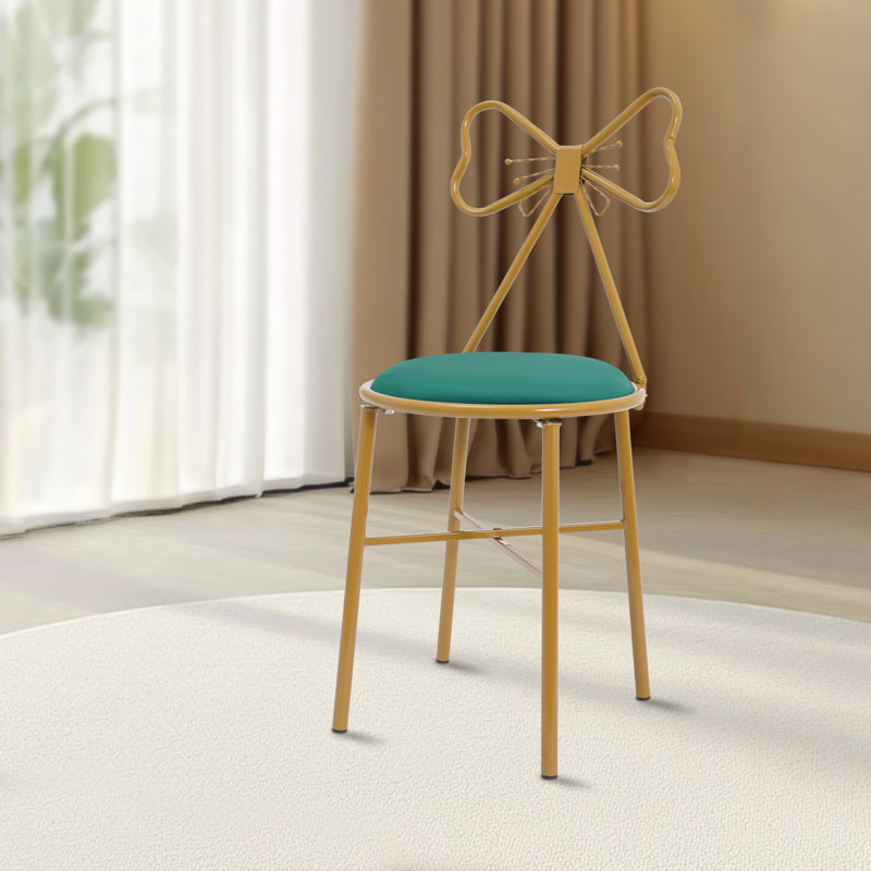 Fauteuil à dossier papillon 13,39 po, Velours, Vert