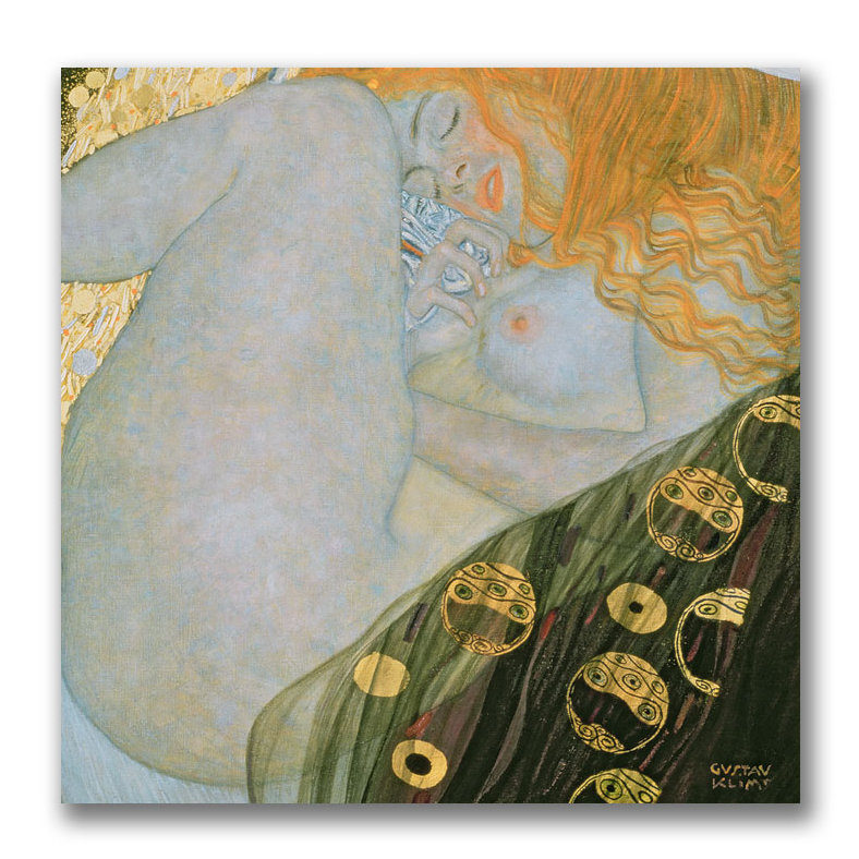 « danae, 1907-08 » par gustav klimt,, reproduction d’art sur toile tendue, H 24 po x l 24 po x P 2 po